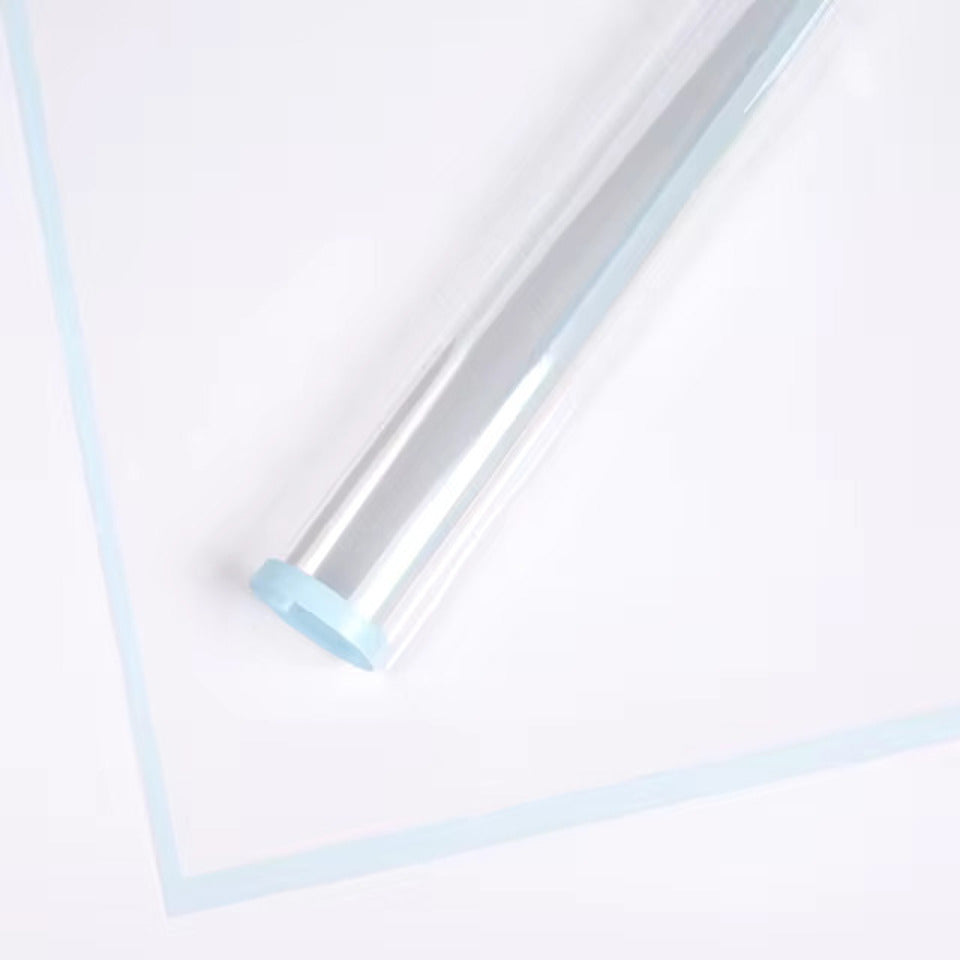 Clear Wrapping Paper  With Light Blue edge