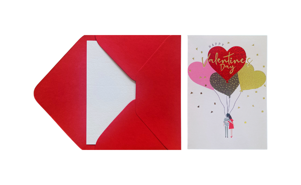 Happy Valentines Day Balloons Greeting Card