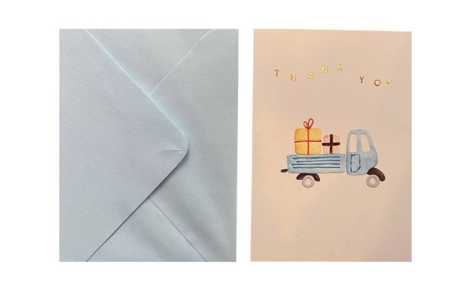 Thank You Light Blue Greeting Card