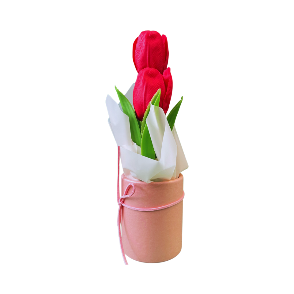 Artificial Red Tulip Pot